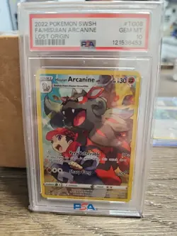 2022 Pokemon SWSH Full Art Hisuian Arcanine Lost Origin TG08 PSA Gem Mint 10 - Image 3