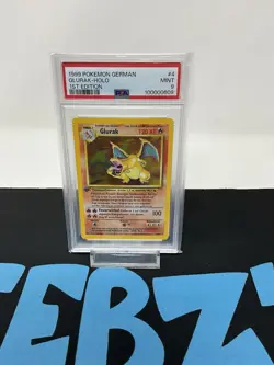 1999 Pokemon German #4 Charizard Glurak Dragon 1st Edition Holo PSA 9 German - Image 1