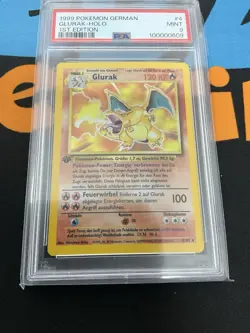 1999 Pokemon German #4 Charizard Glurak Dragon 1st Edition Holo PSA 9 German - Image 4