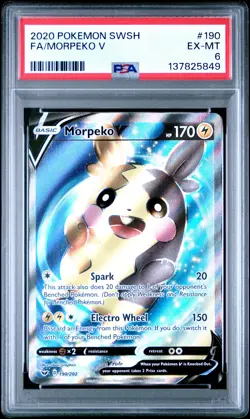 2020 POKEMON SWORD & SHIELD #190 FULL ART/MORPEKO V PSA 6 - Image 1