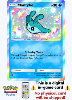 Pokemon TCG Pocket - Shiny Mantyke ⭐ English - Image 1