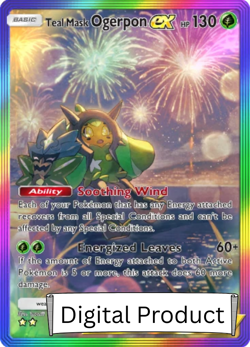 Pokemon TCG Pocket - Rainbow Teal Mask Ogerpon Ex⭐⭐ English - Image 1