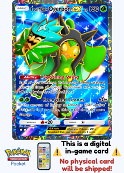 Pokemon TCG Pocket - Full Art Teal Mask Ogerpon Ex ⭐⭐ - English - Image 1