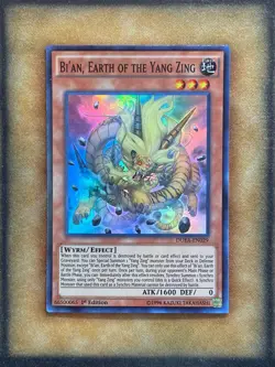 Yugioh Bi'an, Earth of the Yang Zing DUEA-EN029 Super Rare 1st Ed LP - Image 1