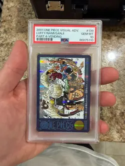 2001 ONE PIECE VISUAL ADVENTURE LUFFY NAMI Holo #139 Carddass PSA 10 VINTAGE POP - Image 1