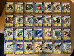 DIGIMON 28-Card Swedish Promo Card Complete Set Bandai Played - Image 1