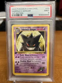 Pokemon TCG Sabrina's Gengar Gym Challenge 29/132 1st Edition Rare Card PSA 9 - Image 1