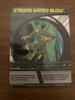 Bakugan Series 4 - 45/48C Green Ability Card - Strong Winds Blow - Image 1