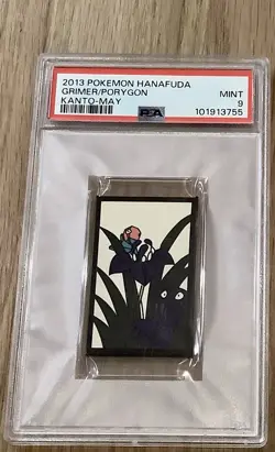 Pokemon Grimer & Porygon Rare Pokemon Hanafuda Card TCG - PSA 9 Mint - Image 1