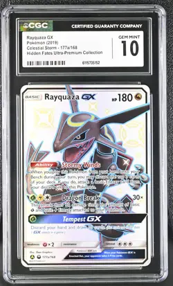 CGC 10 GEM MINT Rayquaza GX 2019 Celestial Storm 177a/168 Pokemon Card - Image 1