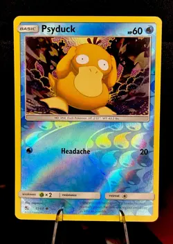 Pokemon Card Psyduck 11/68 Hidden Fates Reverse Holo Common, Near Mint - Image 1