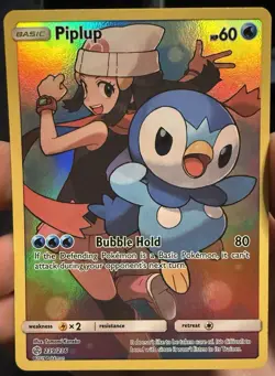 Pokemon TCG Piplup Holo Card 239/236 Secret Sm: Cosmic Eclipse - Image 2