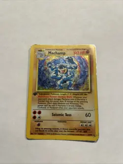 1999Pokemon Machamp Holo Rare 1st Edition Card Base Set 8/102 Deck Exclusive - Image 1