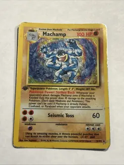 1999Pokemon Machamp Holo Rare 1st Edition Card Base Set 8/102 Deck Exclusive - Image 4
