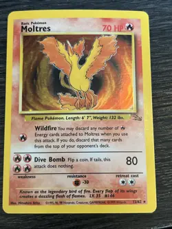 Moltres 12/62 Holo Rare Fossil Card LP Pokemon TCG - Image 1