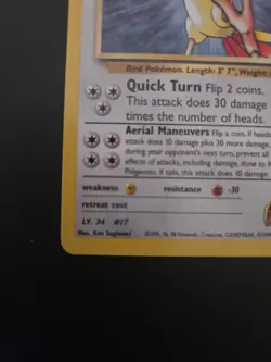 Koga's Pidgeotto 27/132 Gym Challenge Pokemon Card 2000 WOTC Rare LP - Image 2