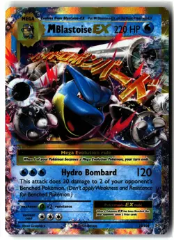 M Blastoise EX ⭐ 22/108 Holo Rare EX Evolutions 2016 Pokemon NM/LP - Image 1