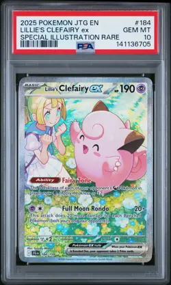 2025 POKEMON JTG EN-JOURNEY TOGETHER #184 LILLIE'S CLEFAIRY EX PSA 10 - Image 1
