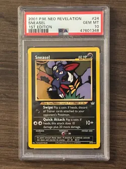Pokemon Neo Revelation 1st Edition SNEASEL 24/64 PSA 10 GEM MINT # 47601348 - Image 1
