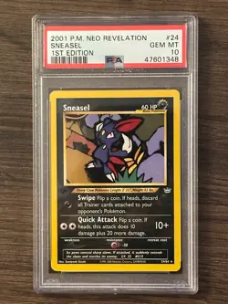 Pokemon Neo Revelation 1st Edition SNEASEL 24/64 PSA 10 GEM MINT # 47601348 - Image 2