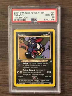 Pokemon Neo Revelation 1st Edition SNEASEL 24/64 PSA 10 GEM MINT # 47601348 - Image 3