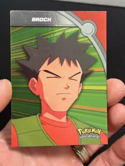 Topps Pokemon Series 3 Brock HV8 Foil TV Animation Blue Logo Heroes & Villians - Image 1