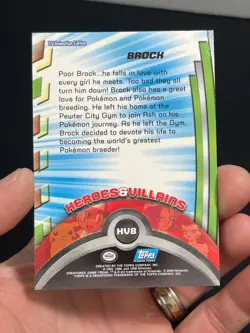 Topps Pokemon Series 3 Brock HV8 Foil TV Animation Blue Logo Heroes & Villians - Image 3