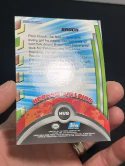 Topps Pokemon Series 3 Brock HV8 Foil TV Animation Blue Logo Heroes & Villians - Image 4