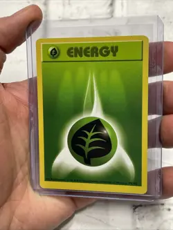 Pokemon Grass Energy Common Base Set (Shadowless) 99/102 LP+ Vintage Pokemon TCG - Image 2