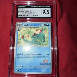 POKEMON CGC 9.5 MINT+ FERALIGATR ILLUSTRATION CONTEST WINNER 2024 #213 PROMO - Image 1