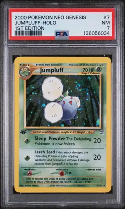 2000 POKEMON NEO GENESIS 1ST ED #7 JUMPLUFF-HOLO PSA 7 - Image 1