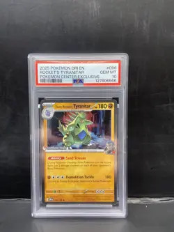 2025 Pokemon DRI En-Destined Rivals #096 Team Rocket’s Tyranitar PSA 10! - Image 1