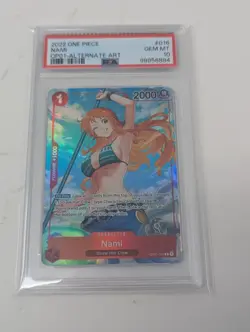2022 ONE PIECE ROMANCE DAWN PRE-ERRATA ALPHA ALTERNATE ART OP01-016 NAMI PSA 10 - Image 1