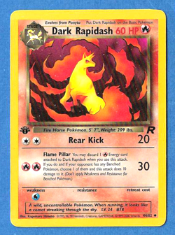 DARK RAPIDASH 2000 POKEMON TEAM ROCKET 1ST EDITION UNCOMMON CARD 44/82 NMMT - Image 1