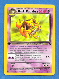 DARK KADABRA 2000 POKEMON TEAM ROCKET 1ST EDITION UNCOMMON CARD 39/82 NMMT - Image 1