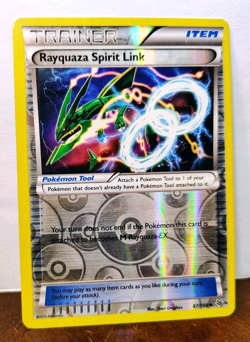 POKEMON RAYQUAZA SPIRIT LINK 87/108 REVERSE HOLO TRAINER ROARING SKIES MP - Image 1