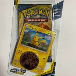 Pokemon TCG Sun & Moon Unbroken Bonds Blister Pack Pikachu Holo Promo SM183 Coin 728192498954 - Image 5