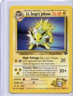 Pokemon - Lt. Surge's Jolteon #028/132 - Gym Challenge - Rare - LP - Image 1