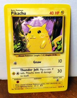 POKEMON PIKACHU 58/102 YELLOW CHEEKS BASE SET LP-NM - Image 1