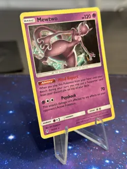 POKEMON MEWTWO 75/214 CRACKED ICE HOLO RARE UNBROKEN BONDS THEME DECK HP - Image 1