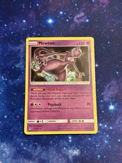 POKEMON MEWTWO 75/214 CRACKED ICE HOLO RARE UNBROKEN BONDS THEME DECK HP - Image 2