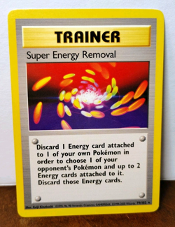 POKEMON SUPER ENERGY REMOVAL 79/102 RARE TRAINER BASE SET LP - Image 1