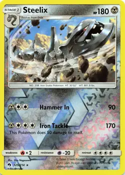 POKEMON Steelix #125/214 Reverse Holo SM - Lost Thunder NM - Image 1