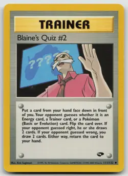 Pokemon Card Blaine's Quiz #2 Uncommon Gym Challenge 111/132 - Image 1