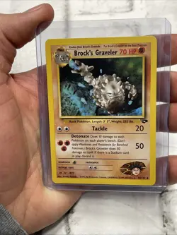 Gym Challenge 34/132 Brock's Graveler Pokemon UNLIMITED EDITION Card NM Vintage - Image 1