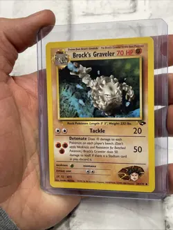 Gym Challenge 34/132 Brock's Graveler Pokemon UNLIMITED EDITION Card NM Vintage - Image 2