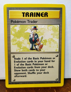 POKEMON TRADER 77/102 RARE TRAINER BASE SET LP-NM - Image 1