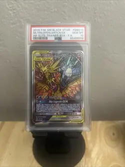 2019 Pokemon Moltres Zapdos Articuno GX SM210 PSA 10 Stained Glass Promo - Image 1
