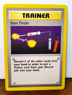 POKEMON ITEM FINDER 74/102 RARE TRAINER BASE SET LP-NM - Image 1