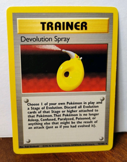 POKEMON DEVOLUTION SPRAY 72/102 RARE TRAINER BASE SET MP-LP - Image 1